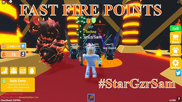 Saber Simulator!! How To Get Fire Points Fast!! Roblox!!