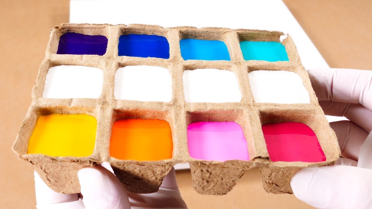 Painting with Growing Pots and Fluid Acrylics Fresh Abstract Painting