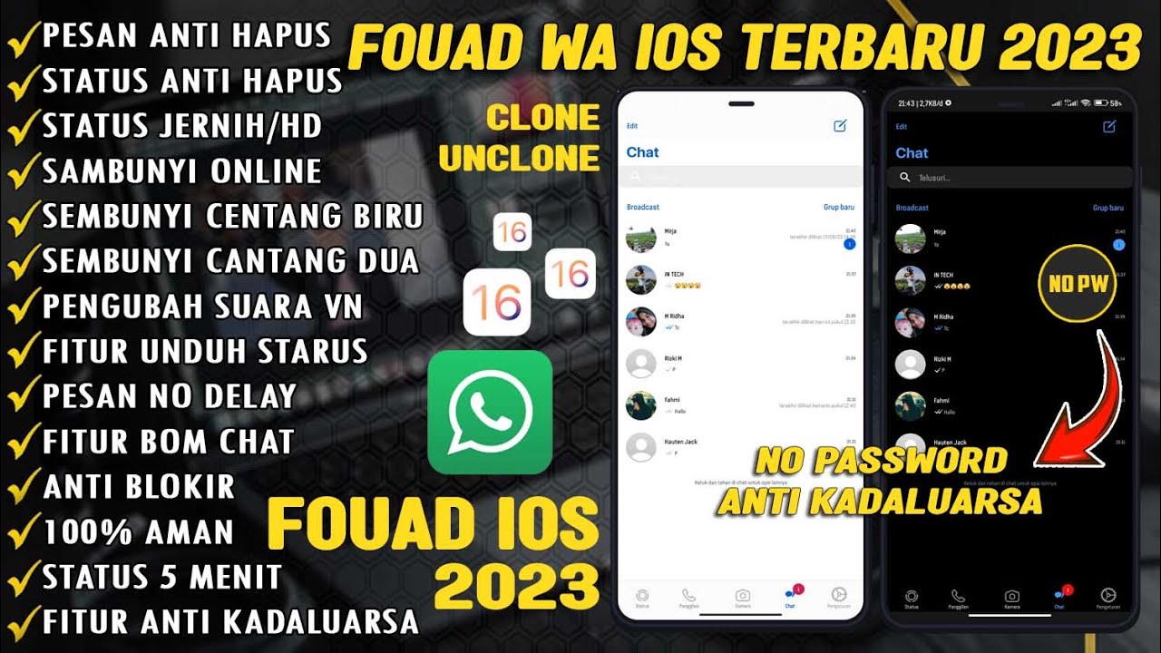 FOUAD WA IOS v9.72 TERBARU 2023 || CARA UBAH WHATSAPP ANDROID MENJADI IPHONE 2023