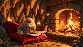 Bunny's Cozy Reading Nook | Soft Music & Nature Sounds, Crackling Fire for Deep Focus, Relax, Chill screenshot 5