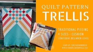 PATTERN DETAILS * This is a digital pattern. Trellis is a quick and easy modern quilt pattern suitable for beginners. Quilt details: - 5 