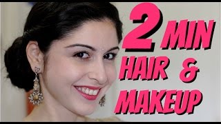 2 Minute Makeup & Hair || Indian Wedding!!!