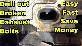 How To Remove Broken Exhaust Manifold bolts. Dodge Hemi exhaust manifold leak DIY repair.