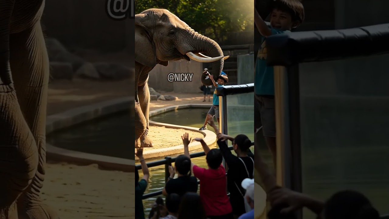 Gentle Giant: Elephant Delivers Child Safely Above the Barrier