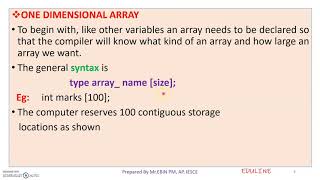 MODULE 3 - TOPIC 1 - ARRAY