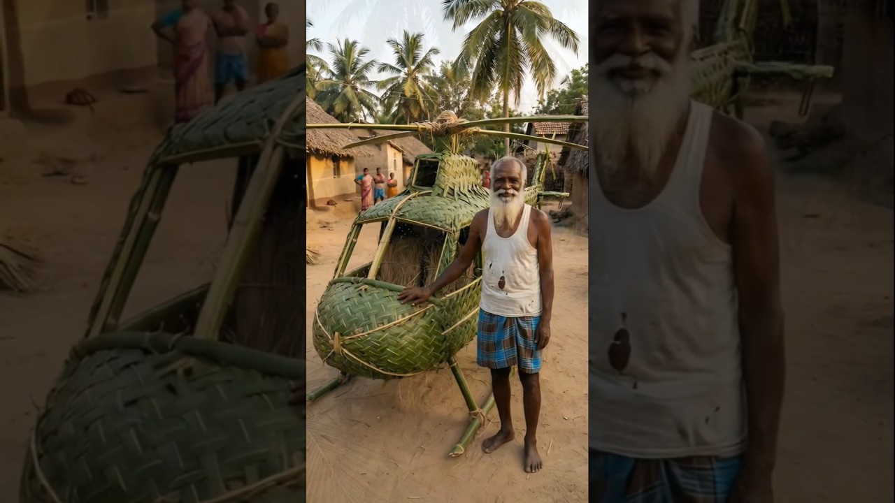 Helicopter 🚁 made from palm leaves | village craft | handmade art 