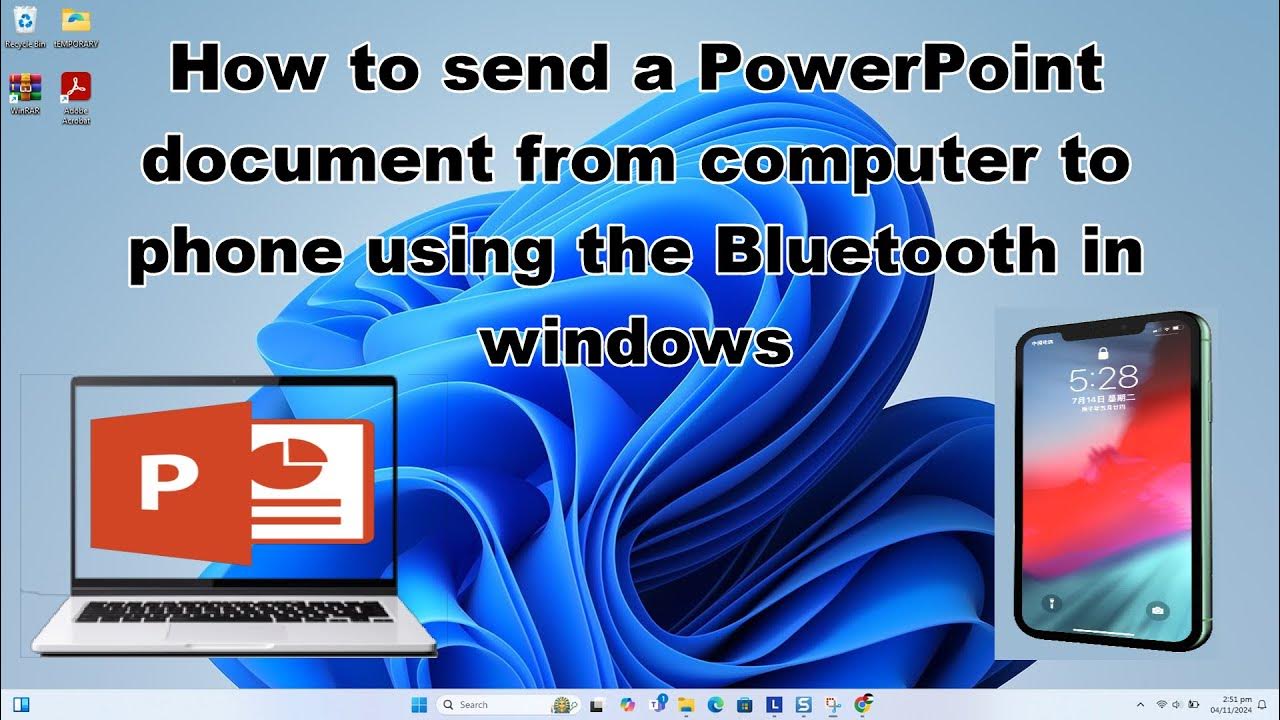How to send a powerpoint document from computer to phone using the