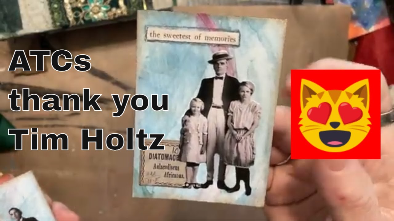 Mixed Media Monday ~ Quick and Easy ATCs with Tim Holtz Products ~ DancesWithPitBulls ~