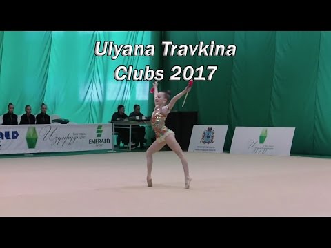 Ulyana Travkina Clubs / Russian young extremely flexible rhythmic gymnast