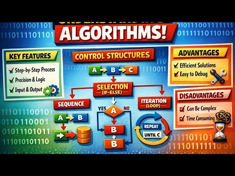 Algorithm Explained in One Video 🔥 | Features, Control Structures, Advantages & Disadvantages