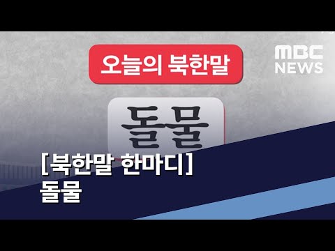 [북한말 한마디] 돌물 / MBC 통일전망대 (2020년 8월 22일)