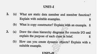 MCA 2nd Sem Object Oriented Programming Using C++ Question Paper