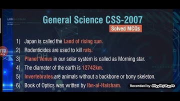 Css past papers general science mcqs 2007