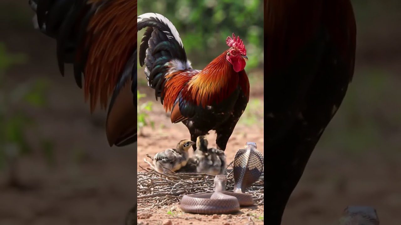 "Rooster’s Brave Stand Against Deadly Snake – Unbelievable Rescue!"