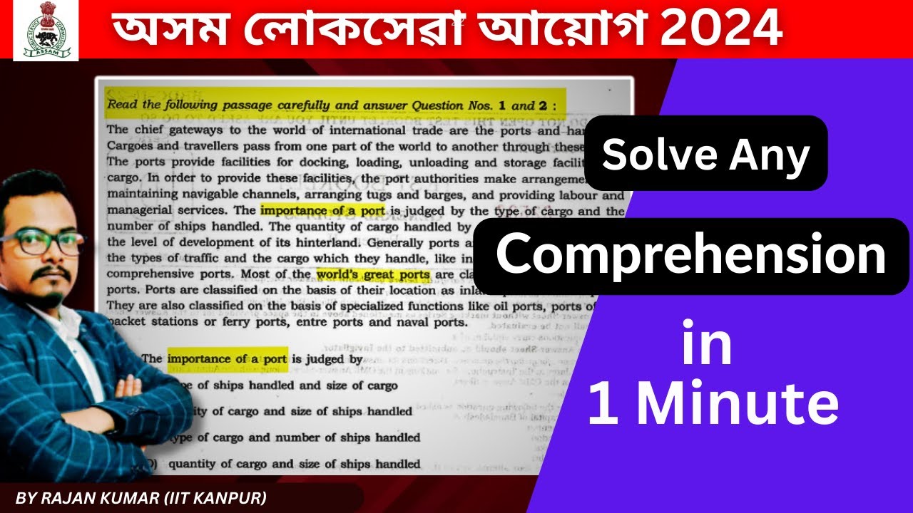 APSC 2024 Prelims Comprehension solving strategy