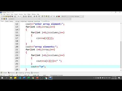 2D ( Dimensional) Array Program Elements enter by User - C++ Tutorial for Beginners in Hindi 43