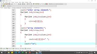 2D ( Dimensional) Array Program Elements enter by User - C++ Tutorial for Beginners in Hindi 43