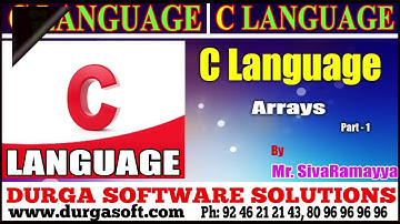 C Language tutorial||onlinetraining||Arrays Part-1 by Sivaramayya