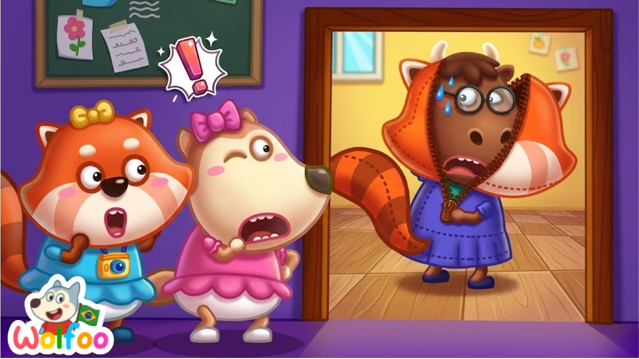 O Disfarce Perfeito! 👩‍🏫👓 Wolfoo descobre o segredo da sala de classe | Wolfoo Desafio Divertido