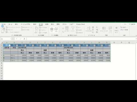 【PowerQuery】列のピボット解除（複数階層）