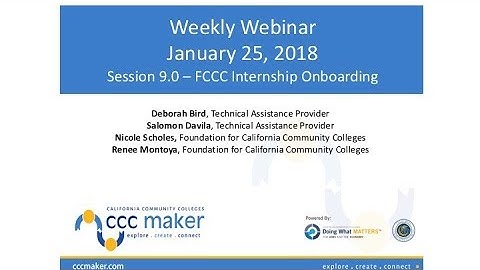 CCC Maker Weekly Webinar 9 0 FCCC Internships 1:25:18