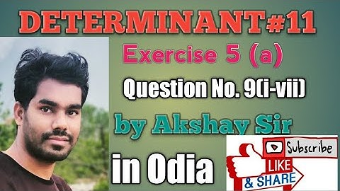 Determinant (Exercise Problems) L-11 for 12th class "CHSE ODISHA"