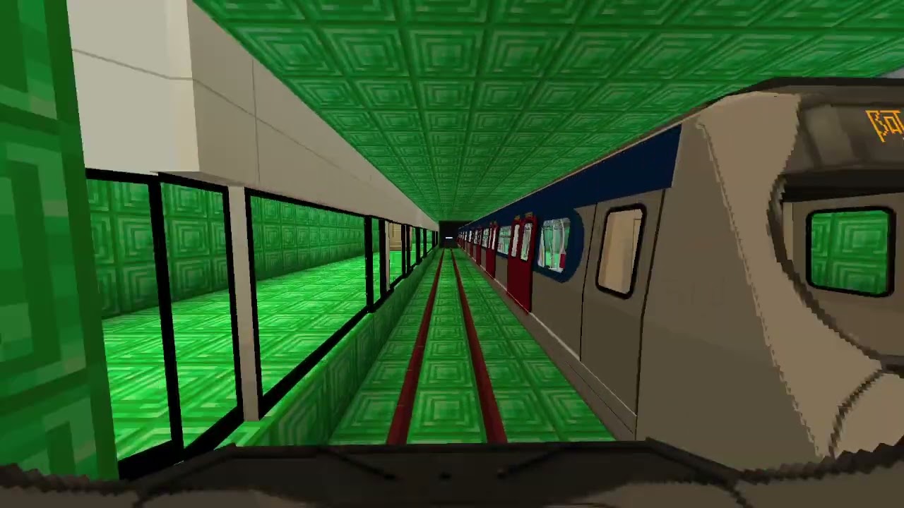 [마인크래프트 가상철도/Minecraft Transit Railway MOD/타치바나시] 타치바나 지하철 4호선 상행 전구간 주행영상 Tachibana metro Line 4