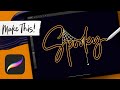 Spooky Spider Lettering Animation in Procreate using ONE BRUSH!