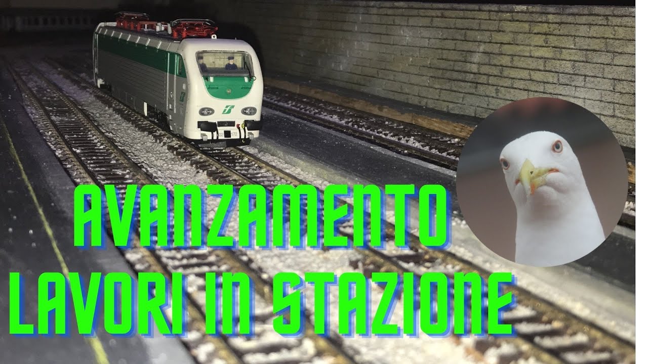 Avanzamento dei lavori nella stazione Trick Track. Plastico ferroviario h0 in allestimento