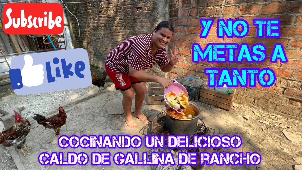 CHAVOLIN COCINANDO UN CALDO DE GALLINA DE RANCHO CON VERDURAS ||HECHO A LA LEÑA 🪵🔥🐓🐔🌽🥕🫑🧄🧅🍅
