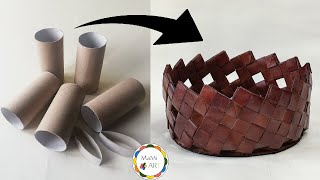 AMAZING HANDICRAFT ♻ An interesting idea for a basket made of toilet paper rolls ♻ ♻ RECYCLING