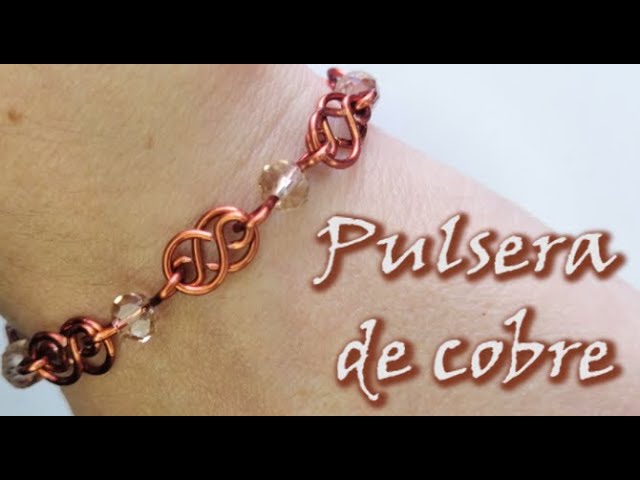 PULSERA DE ALAMBRE DE COBRE Y CRISTALES ... PULSERA DE ALAMBRE DE COBRE Y CRISTALES ...