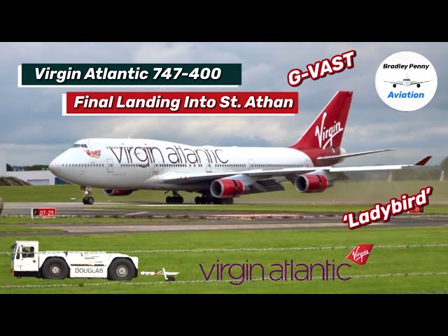 Virgin Atlantic Boeing 747-400 Final Ever Landing Into St. Athan
