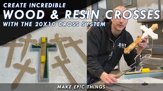 Make Unique Wood & Epoxy Resin Crosses With Our 20x10x1 Cross Mold + Cross Shaped Router Templates