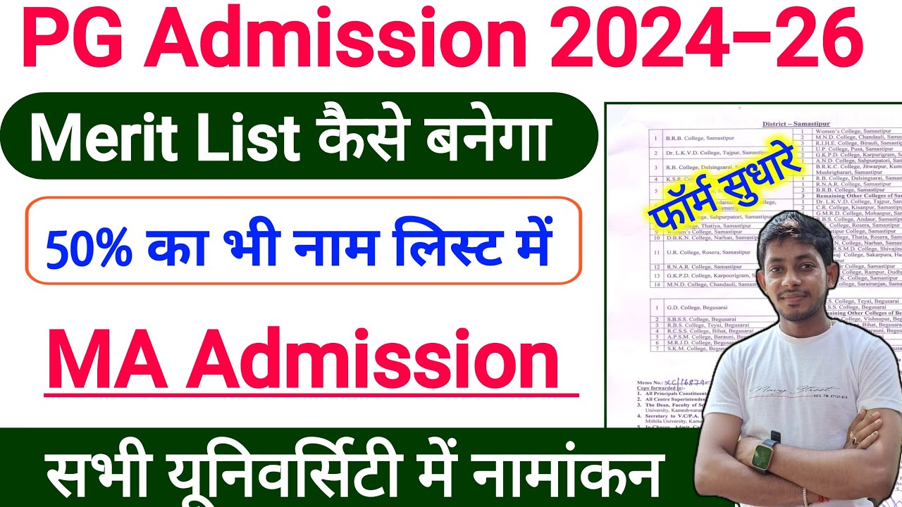 LNMU PG Admission 2024 | Merit List kaise बनेगा | MA Admission 2024-26 ...