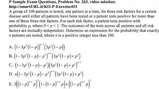 Exam P exercise for July 11, 2020