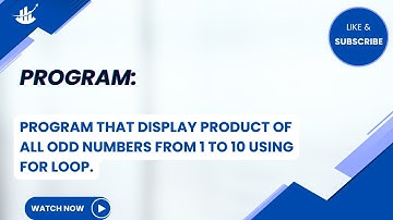 Program  that display product of all odd numbers from 1 to 10 using for loop | lecture in urdu/hindi