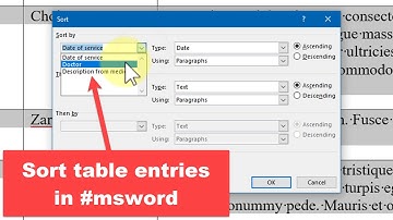 Sort table entries in Microsoft Word