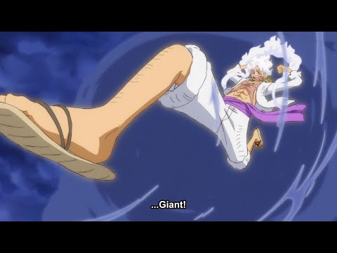 Gear 5 Giant Luffy vs Kaido 4K 50fps Kaido eats Luffy