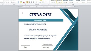 How to Design a Stylish Certificate in Microsoft Word| Full part 1