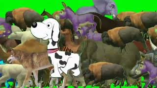 Long side game with elephant cow gorilla horse monkey tiger 3D green screen video!#cartoon #stampede screenshot 5