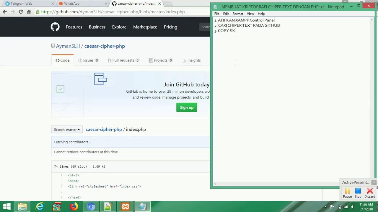 MEMBUAT KRIPTOGRAFI CHIPER TEXT DENGAN PHP SOURCE GITHUB - YouTube MEMBUAT KRIPTOGRAFI CHIPER TEXT DENGAN PHP SOURCE GITHUB - YouTube