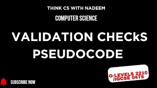 Validation check: Format check, Type Check and Presence Check