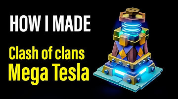 Mega Tesla Clash of Clans Builder Base Modelling in Blender Tutorial