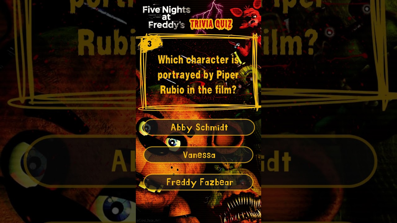 Five Nights at Freddy's 1-3 Game Quiz