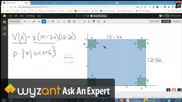 Create a box from rectangular piece of cardboard, cutting squares from corners.When is vol gte  150?
