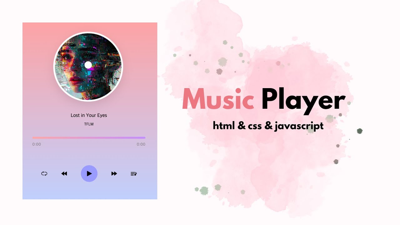 How To Make A Music Player Using HTML CSS And JavaScript - YouTube