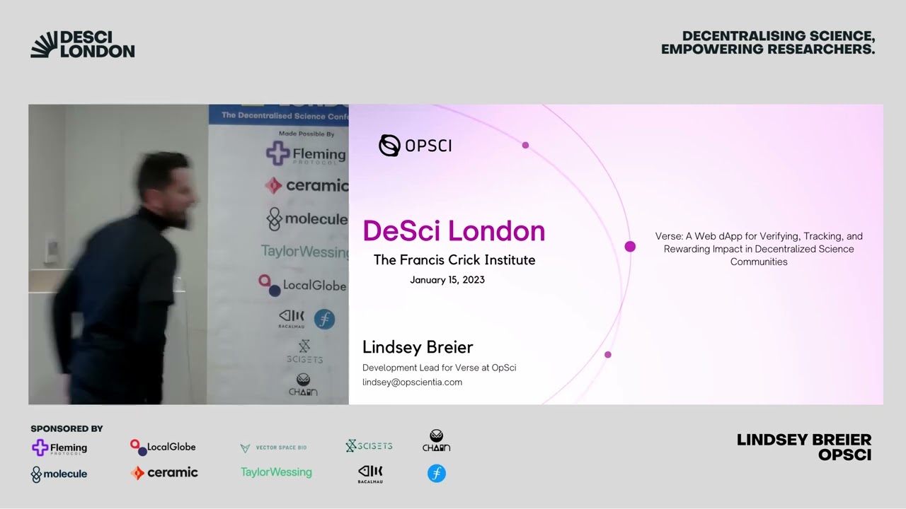 A dApp for Verifying, Tracking and Rewarding Impact in DeSci Communities, Lindsay Breier, OpSci