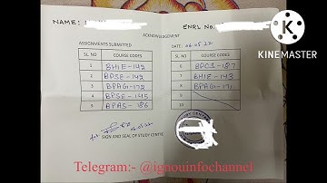 IGNOU Assignment Acknowledgement Slip ll Assignment Acknowledgement Slip