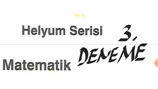 Helyum  YAYINLARI 3. DENEME  2022 YILI CEVAP ANAHTARI